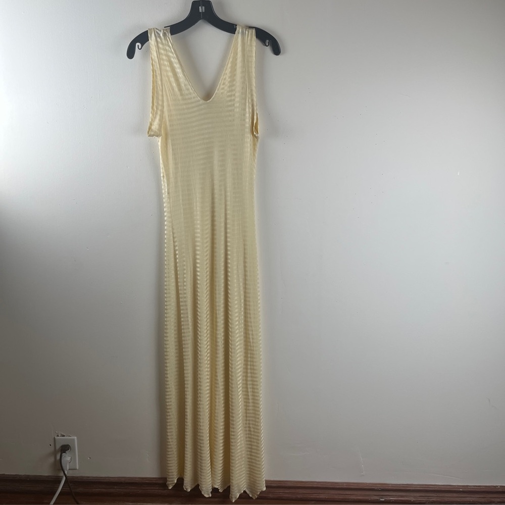 Authentic 1940s Lorraine Shadow Yellow Strip Nightgown